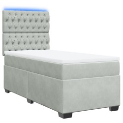  Sommier à lattes de lit et matelas Gris clair 90x190 cm Velours alsavelo 
