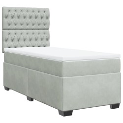  Sommier à lattes de lit et matelas Gris clair 90x190 cm Velours alsavelo 