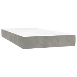  Sommier à lattes de lit et matelas Gris clair 90x190 cm Velours alsavelo 
