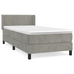  Sommier à lattes de lit et matelas Gris clair 90x200 cm Velours alsavelo 