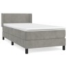  Sommier à lattes de lit et matelas Gris clair 90x200 cm Velours alsavelo 