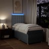  Sommier à lattes de lit et matelas Gris clair 90x190 cm Tissu alsavelo 