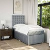  Sommier à lattes de lit et matelas Gris clair 90x190 cm Tissu alsavelo 