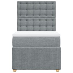  Sommier à lattes de lit et matelas Gris clair 90x190 cm Tissu alsavelo 