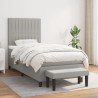  Sommier à lattes de lit et matelas Gris clair 90x190 cm Tissu alsavelo 