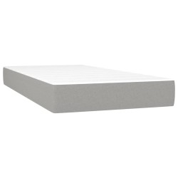  Sommier à lattes de lit et matelas Gris clair 90x190 cm Tissu alsavelo 