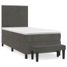  Sommier à lattes de lit et matelas Gris foncé 90x190 cm Velours alsavelo 