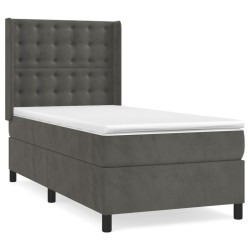  Sommier à lattes de lit et matelas Gris foncé 90x190 cm Velours alsavelo 