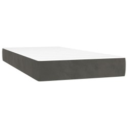  Sommier à lattes de lit et matelas Gris foncé 90x190 cm Velours alsavelo 