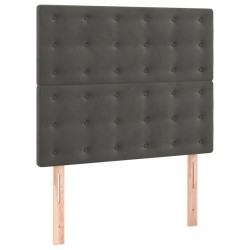  Sommier à lattes de lit et matelas Gris foncé 90x190 cm Velours alsavelo 