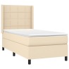  Sommier à lattes de lit matelas et LED Crème 100x200 cm Tissu alsavelo 