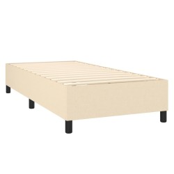  Sommier à lattes de lit matelas et LED Crème 100x200 cm Tissu alsavelo 