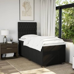  Sommier à lattes de lit et matelas Noir 80x200 cm Tissu alsavelo 