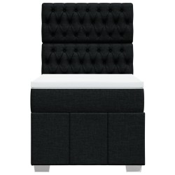  Sommier à lattes de lit et matelas Noir 80x200 cm Tissu alsavelo 