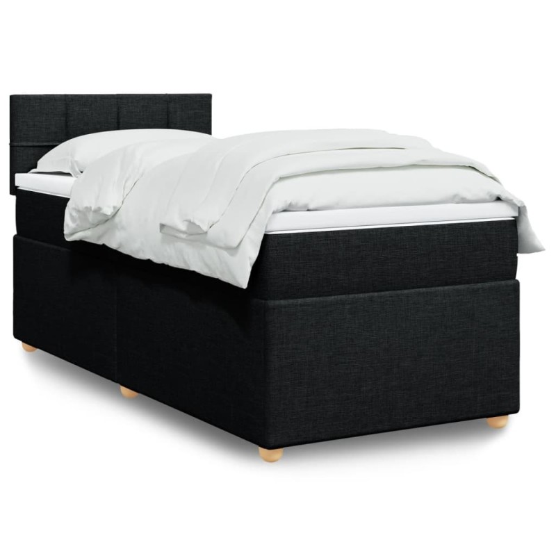  Sommier à lattes de lit et matelas Noir 80x200 cm Tissu alsavelo 