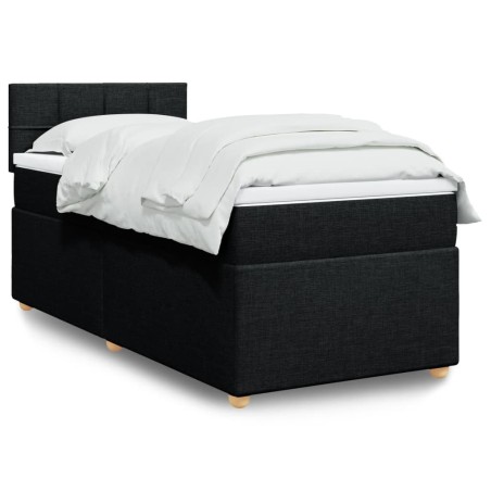  Sommier à lattes de lit et matelas Noir 80x200 cm Tissu alsavelo 