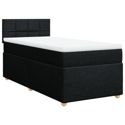  Sommier à lattes de lit et matelas Noir 80x200 cm Tissu alsavelo 