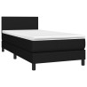  Sommier à lattes de lit et matelas Noir 80x200 cm Tissu alsavelo 