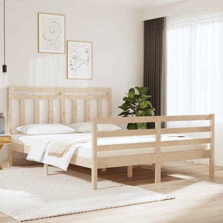  Cadre de lit sans matelas 140x190 cm bois massif alsavelo 