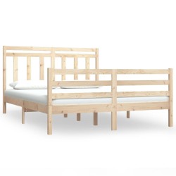  Cadre de lit sans matelas 140x190 cm bois massif alsavelo 