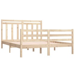  Cadre de lit sans matelas 140x190 cm bois massif alsavelo 