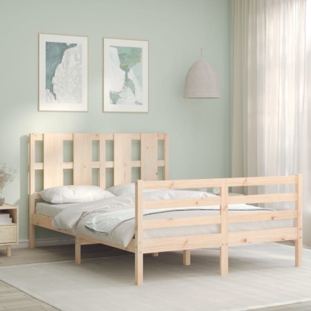  Cadre de lit sans matelas 140x190 cm bois massif alsavelo 