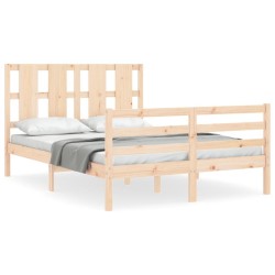  Cadre de lit sans matelas 140x190 cm bois massif alsavelo 