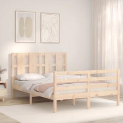  Cadre de lit sans matelas 140x190 cm bois massif alsavelo 