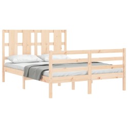  Cadre de lit sans matelas 140x190 cm bois massif alsavelo 