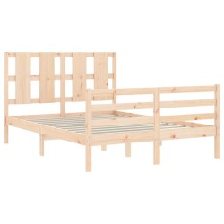  Cadre de lit sans matelas 140x190 cm bois massif alsavelo 
