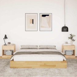  Cadre de lit sans matelas 140x190 cm bois massif de chêne alsavelo 