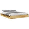  Cadre de lit sans matelas 140x190 cm bois massif de chêne alsavelo 