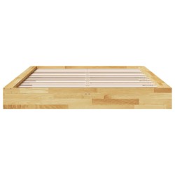  Cadre de lit sans matelas 140x190 cm bois massif de chêne alsavelo 