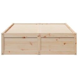  Cadre de lit sans matelas 135x190 cm bois de pin massif alsavelo 