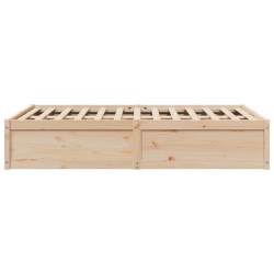  Cadre de lit sans matelas 135x190 cm bois de pin massif alsavelo 