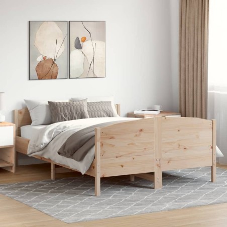  Cadre de lit sans matelas 140x190 cm bois de pin massif alsavelo 