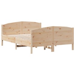  Cadre de lit sans matelas 140x190 cm bois de pin massif alsavelo 