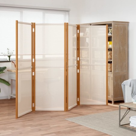  Cloison de séparation 4 panneaux Blanc crème 280x180 cm alsavelo 