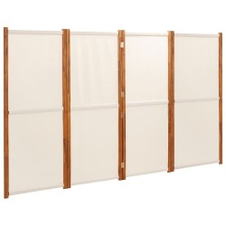  Cloison de séparation 4 panneaux Blanc crème 280x180 cm alsavelo 