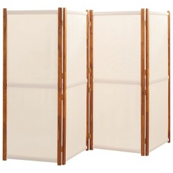  Cloison de séparation 4 panneaux Blanc crème 280x180 cm alsavelo 