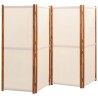  Cloison de séparation 4 panneaux Blanc crème 280x180 cm alsavelo 