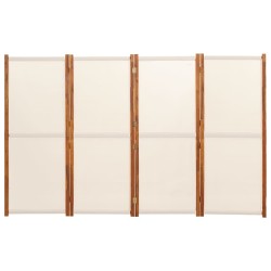  Cloison de séparation 4 panneaux Blanc crème 280x180 cm alsavelo 