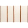  Cloison de séparation 4 panneaux Blanc crème 280x180 cm alsavelo 