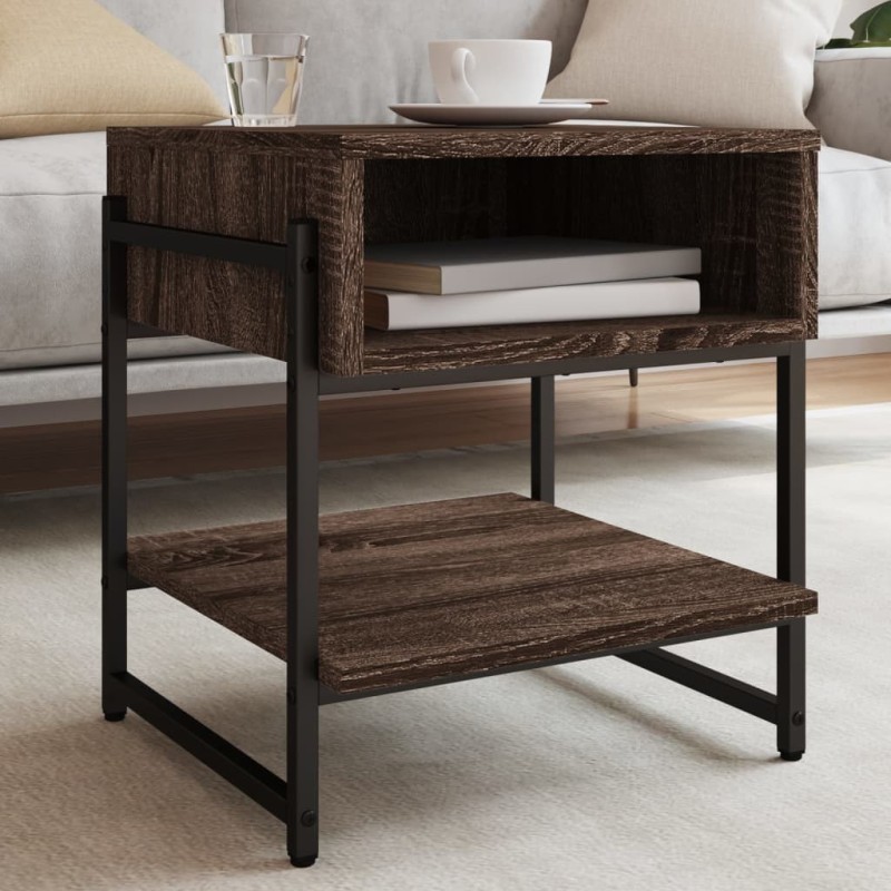 Table basse chêne marron 40x40x45 cm bois d'ingénierie alsavelo Table basse chêne marron 40x40x45 cm bois d'ingénierie alsavelo