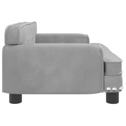  Canapé pour enfants gris clair 70x45x30 cm velours alsavelo 
