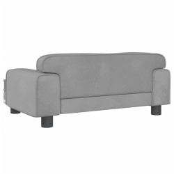  Canapé pour enfants gris clair 70x45x30 cm velours alsavelo 