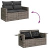  Salon de jardin 5 pcs avec coussins gris résine tressée alsavelo 