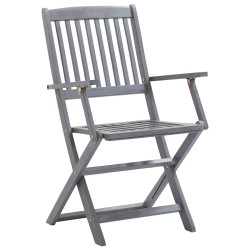  Chaises pliables d'extérieur lot de 2 et coussins Bois d'acacia alsavelo 