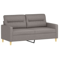  Canapé à 2 places Taupe 140 cm Tissu alsavelo 
