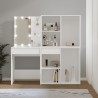  Coiffeuse à LED avec 2 armoires Blanc Bois d'ingénierie alsavelo 